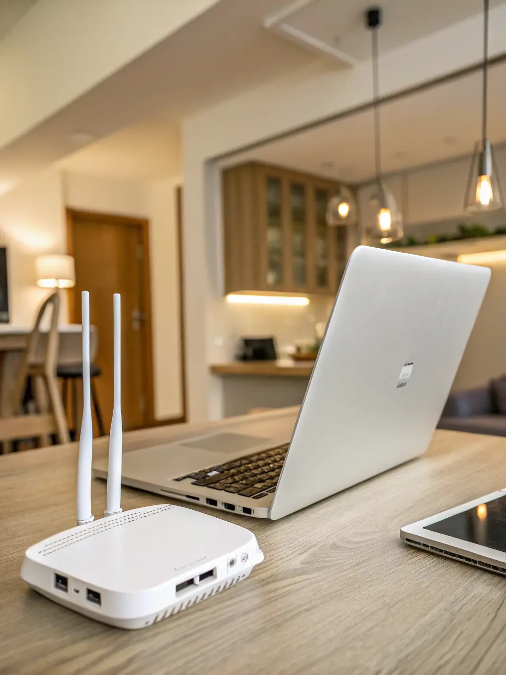 A photo of high-speed Wi-Fi symbol with a laptop in the background, emphasizing the availability of internet access at Mernat Pansiyon.